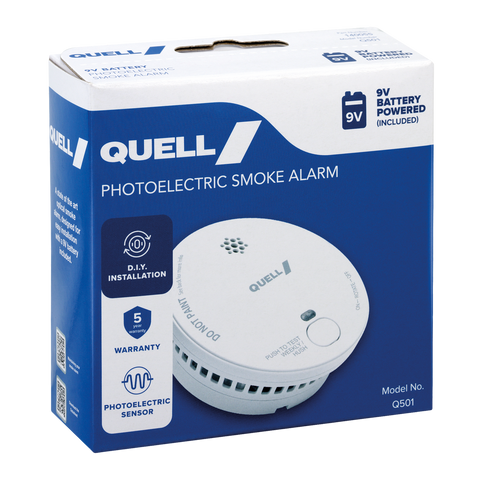 Quell Q501 Photoelectric Smoke Alarm - 9V - Trade Box - Easy Installation - Certified AS 3786 - SuperSaverAU - view 2