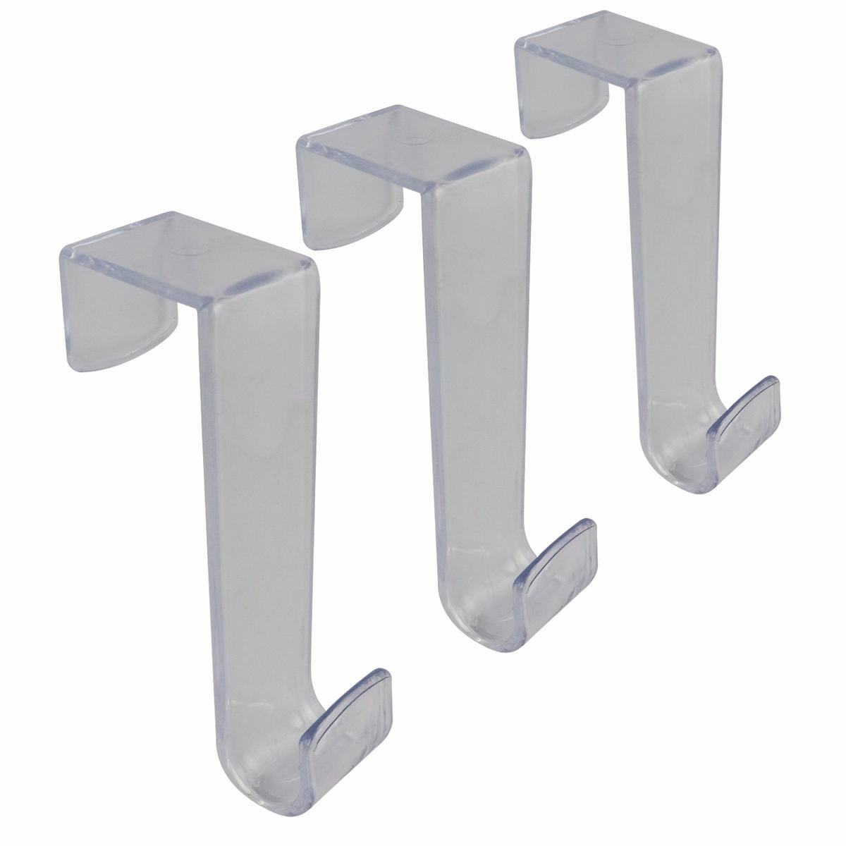 Adoored Clear Over the Door Deco Hook 3 Pack - 125mm x 38mm x 32mm - SuperSaverAU - view 1