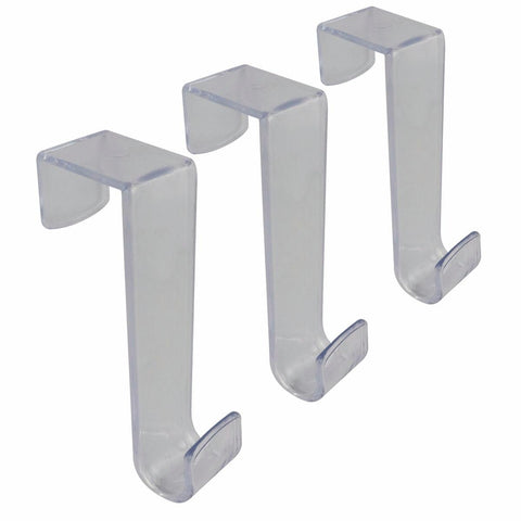 Adoored Clear Over the Door Deco Hook 3 Pack - 125mm x 38mm x 32mm - SuperSaverAU - view 1