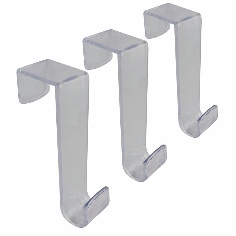 Adoored Clear Over the Door Deco Hook 3 Pack - 125mm x 38mm x 32mm - SuperSaverAU - view 1
