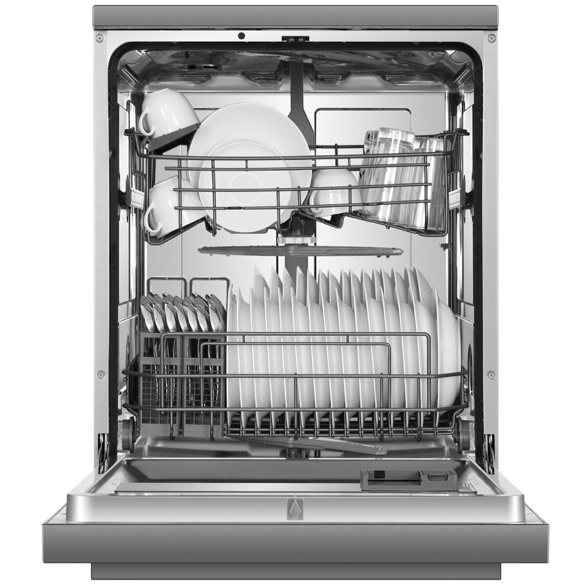 Haier 60cm Freestanding Dishwasher - 15 Place Settings - Stainless Steel / Silver - Wi-Fi Control - HDW15F2S1