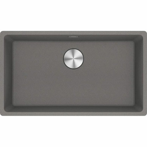 Franke Maris Single Bowl Flush Mount Sink - Stone Grey Fragranite, Hidden Overflow - MRG210-72SG-B