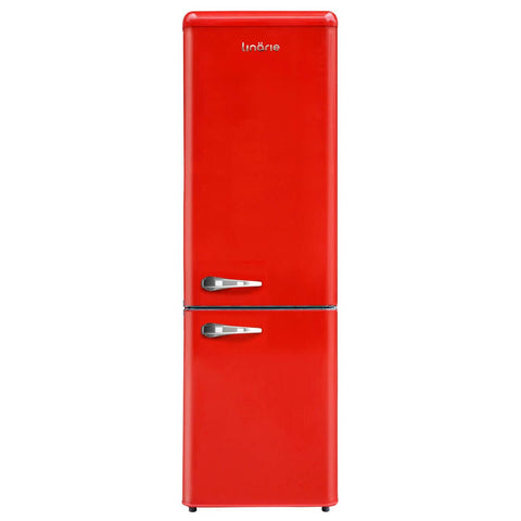 Linarie Annecy 242L Retro Bottom Mount Fridge - Red Cabinet and Door Panels, Manual Defrost - LKCO250RED