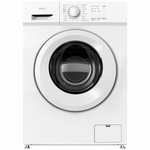 Seiki 6kg Front Load Washing Machine - White, 8 Programs, 1200rpm Spin, 18-Hour Delay - SC-600AU7FL