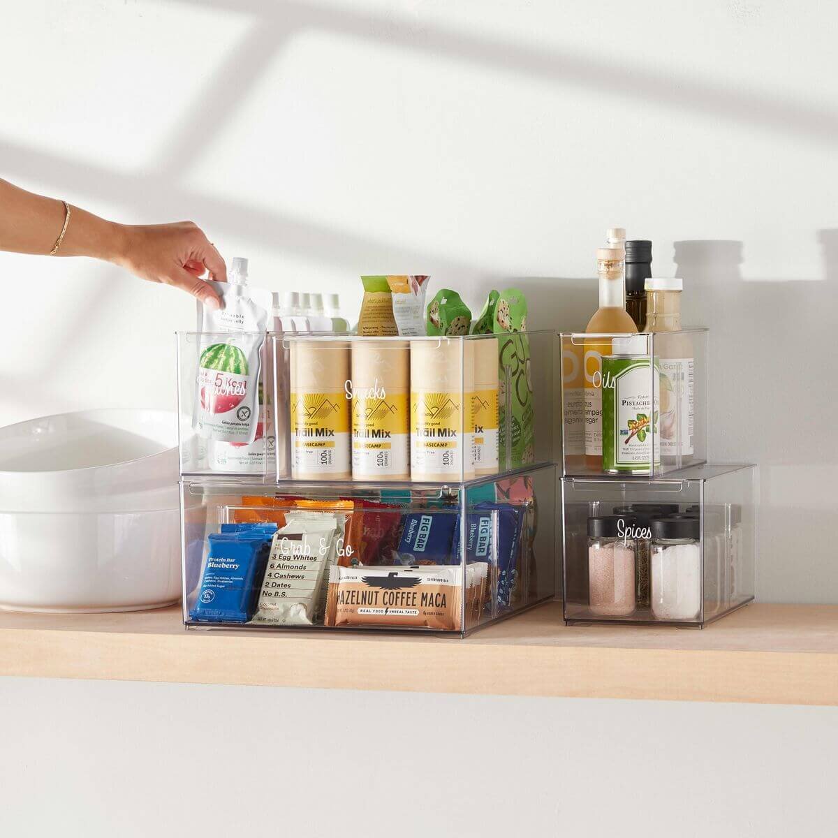 The Container Store 5 piece pantry pack 2 - Divided bins, 3-tier organiser and turntable - VTCS-PANTRY-P2