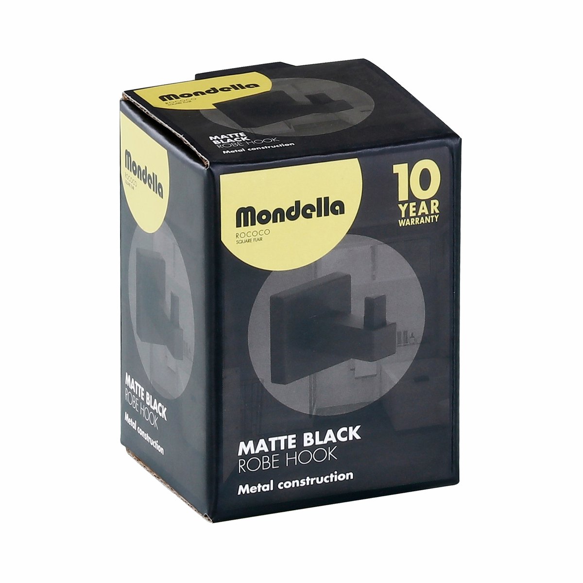 Mondella Matte Black Rococo Robe Hook - 44mm x 44mm x 60mm - Zinc - SuperSaverAU - view 2