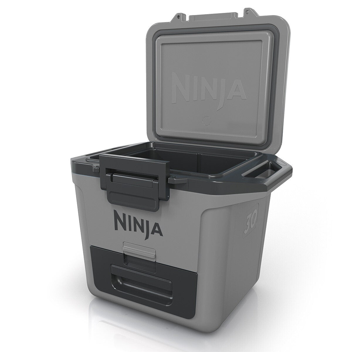 Ninja 28L FrostVault Hard Cooler with Dry Zone - Slate Grey, Lockable Lid, Fits 48 Cans - FB131GY