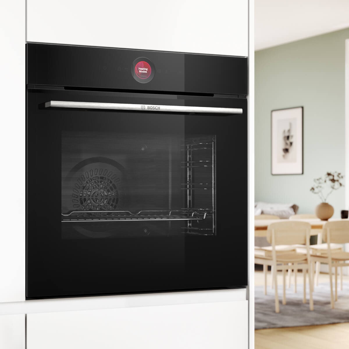 Bosch Series 8 60cm Black Pyrolytic Oven - 71L - Air Fry and Home Connect - HBG7741B1A
