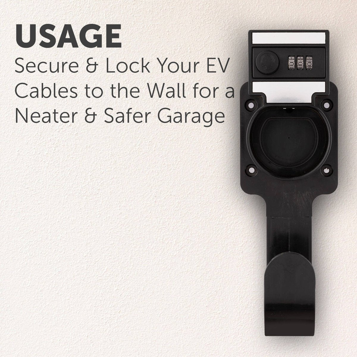Arlec Lockable EV Charger Cable Holder - Secure Storage - 90mm x 270mm x 85mm - SuperSaverAU - view 3