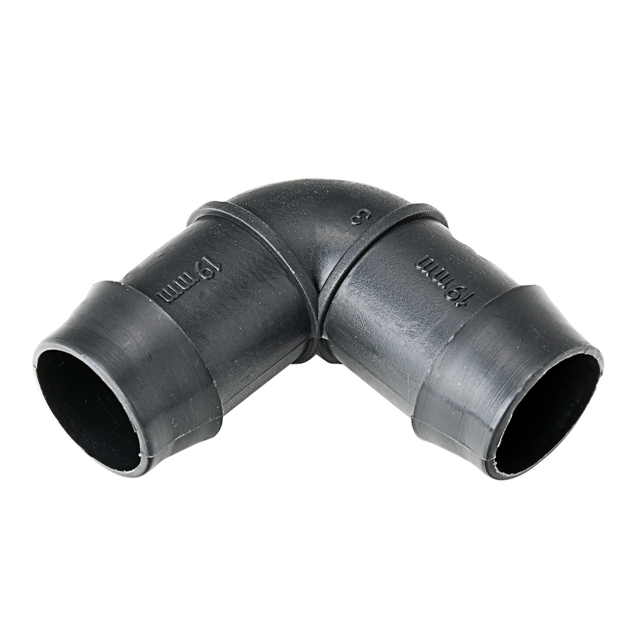 K Rain 19mm Barbed Elbow 10 Pack - Polypropylene - Black - 90-Degree - SuperSaverAU - view 1