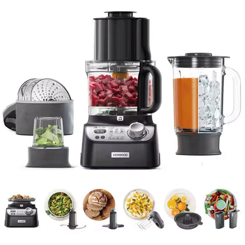 Kenwood MultiPro XL Weigh+ food processor - 3L bowl, 1.5L glass blender, built-in weighing - FDM72910BK
