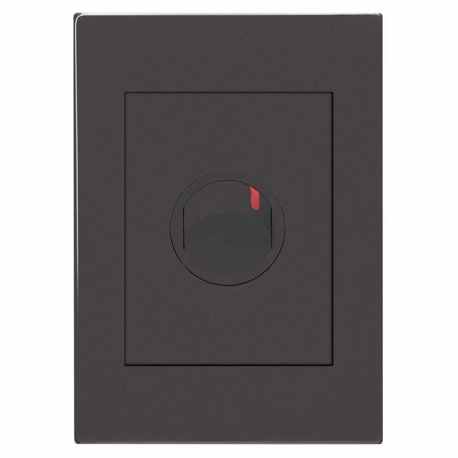 HPM VIVO 1 Gang Double Pole Wall Switch, Grey, 40A 240V, with Locator Light (EV770/40DPGR)
