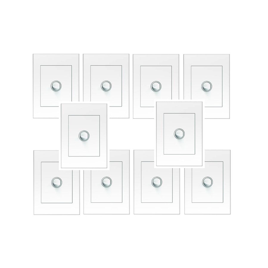 HPM VIVO 1 Gang Wall Switch 10pk - Plastic - Easy Install - White - SuperSaverAU - view 1
