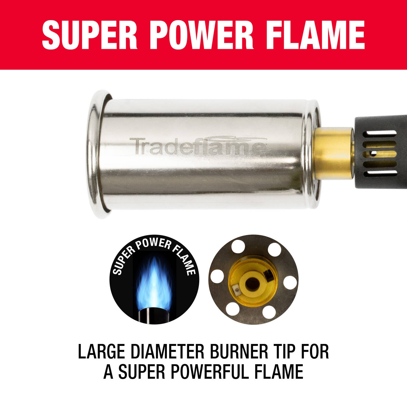 Tradeflame Multi Purpose Power Torch - Stainless Steel and Brass, Multi-Fuel