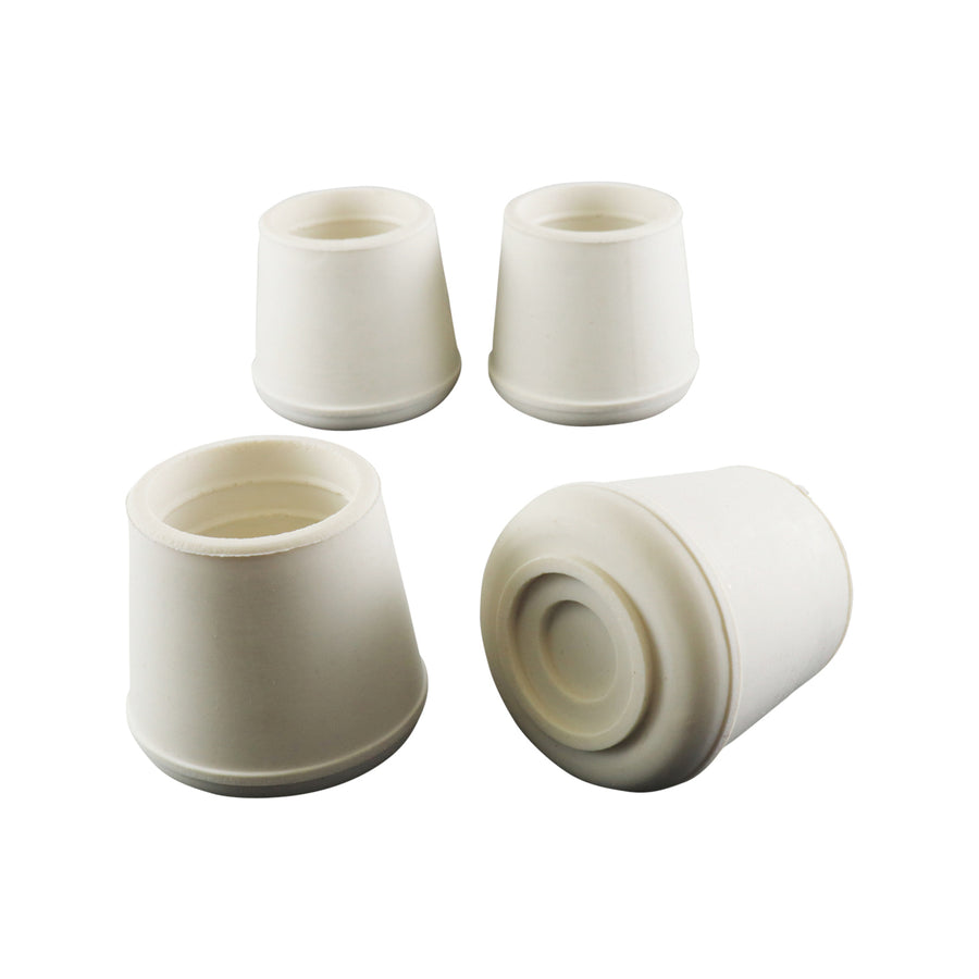 Surface Gard 25mm White Round External Rubber Chair Tips - 4 Pack