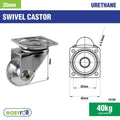 Easyroll Swivel Castor - 35mm - Polyurethane - Transparent Design - 2 Pack - SuperSaverAU - view 5