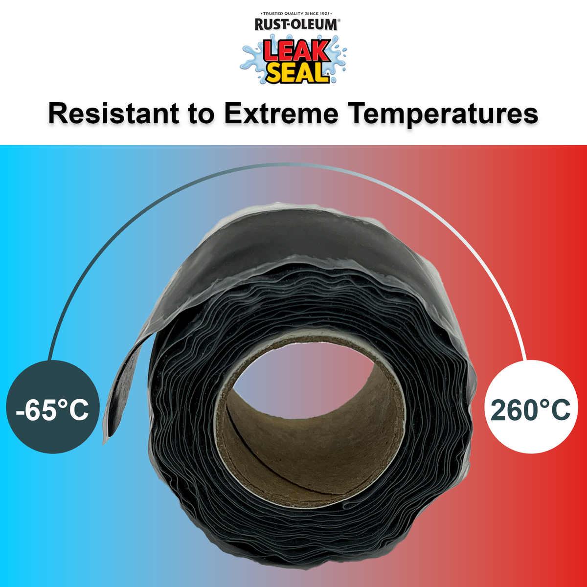 Rust-Oleum LeakSeal Tape - 25.4mm x 3.04m - Self-Fusing Silicone - Watertight