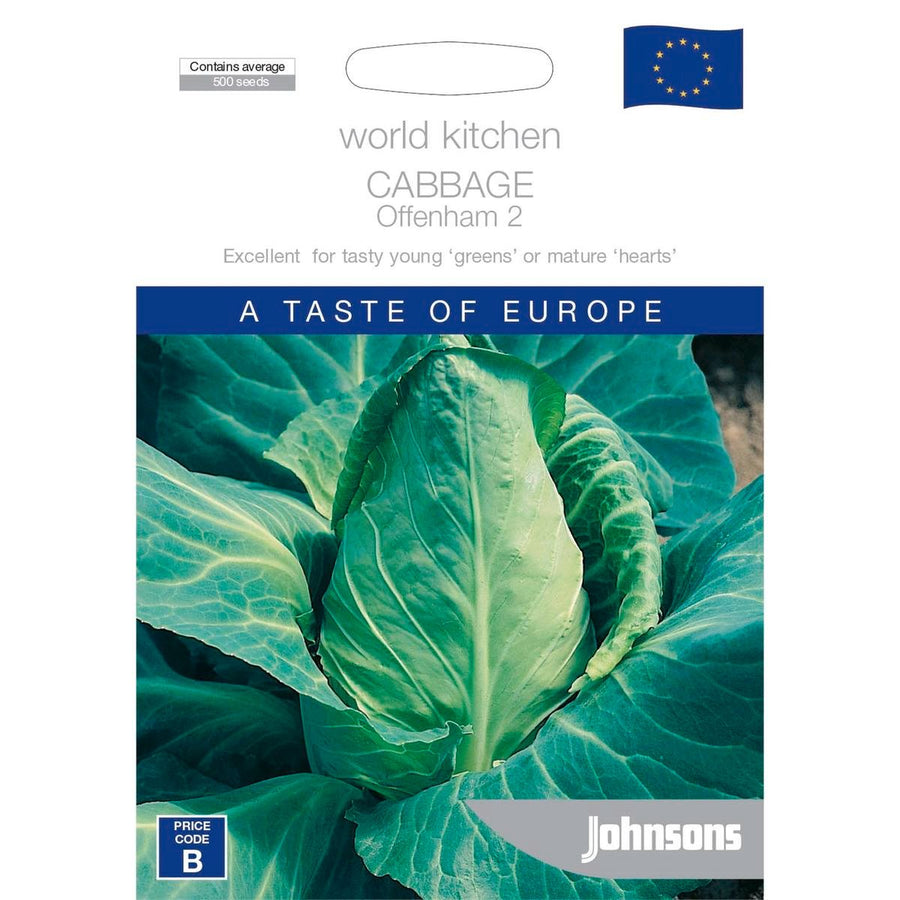 Johnsons Cabbage Offenham 2 Seeds - Green Leaves - Easy To Grow - SuperSaverAU - view 1