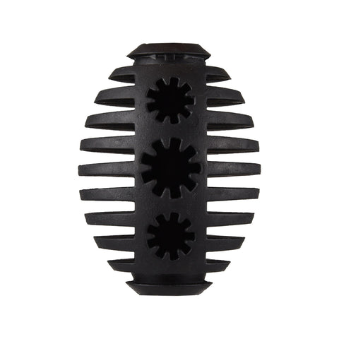Gladiator 8cm Black Rubber Rugby Dog Toy - Treat-Fillable Chew & Fetch Ball