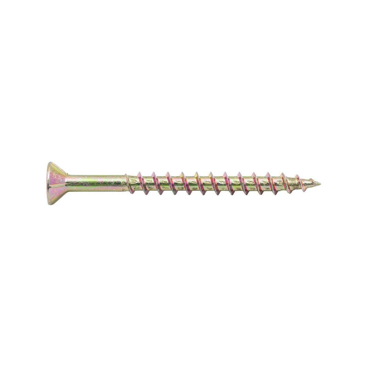 Zenith Gold Passivated Chipboard Screws - 8g x 50mm - 50 Pack - Countersunk Rib Head - SuperSaverAU - view 1