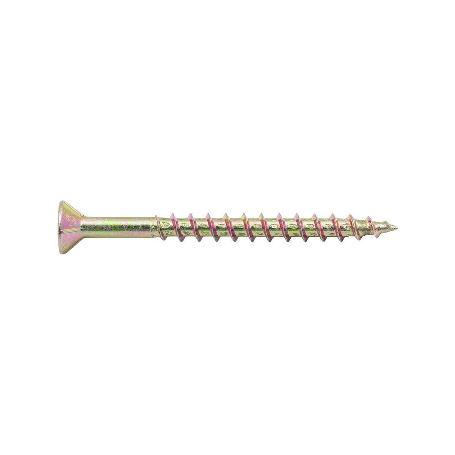 Zenith Gold Passivated Chipboard Screws - 8g x 50mm - 50 Pack - Countersunk Rib Head - SuperSaverAU - view 1