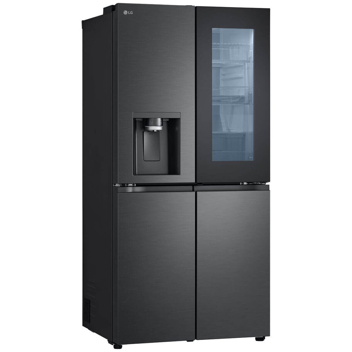 LG 508L InstaView Door-in-Door French Door Fridge - Ice and Water, Matte Black - GF-V500MBLC