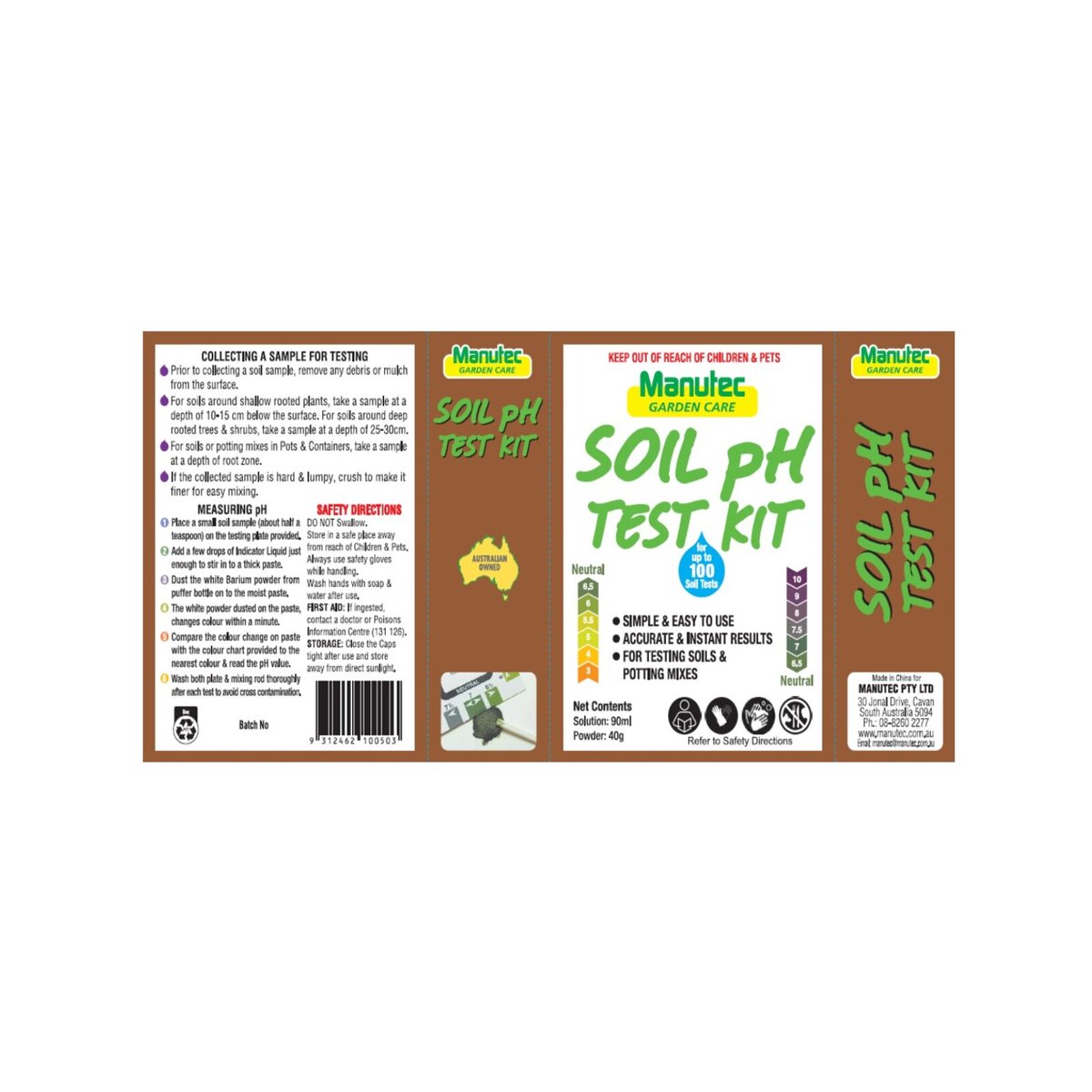 Manutec Soil pH Test Kit - 105mm - Indicator Liquid - Accurate Testing - SuperSaverAU - view 3