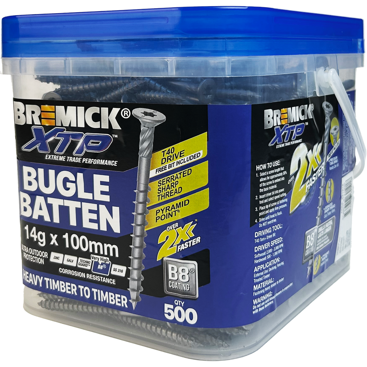 Bremick XTP Bugle Batten 14g x 100mm T40 B8 - 500 Pack - Fast Installation - SuperSaverAU - view 1