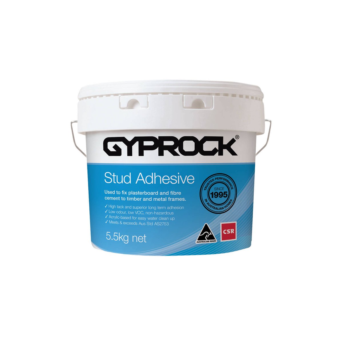 Gyprock Acrylic Stud Adhesive 5.5kg Easy Apply Superior Adhesion