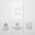 Deta X6 White Quad Vertical Switch - 4 Gang - Polycarbonate - Durable - SuperSaverAU - view 2