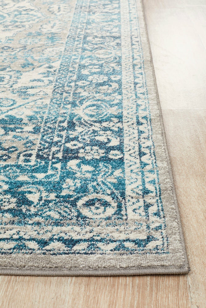 Rug Culture Babylon Medium Rug 230x160cm - Blue Polypropylene, Jute Weft Backing - BLN207BLUE230X160