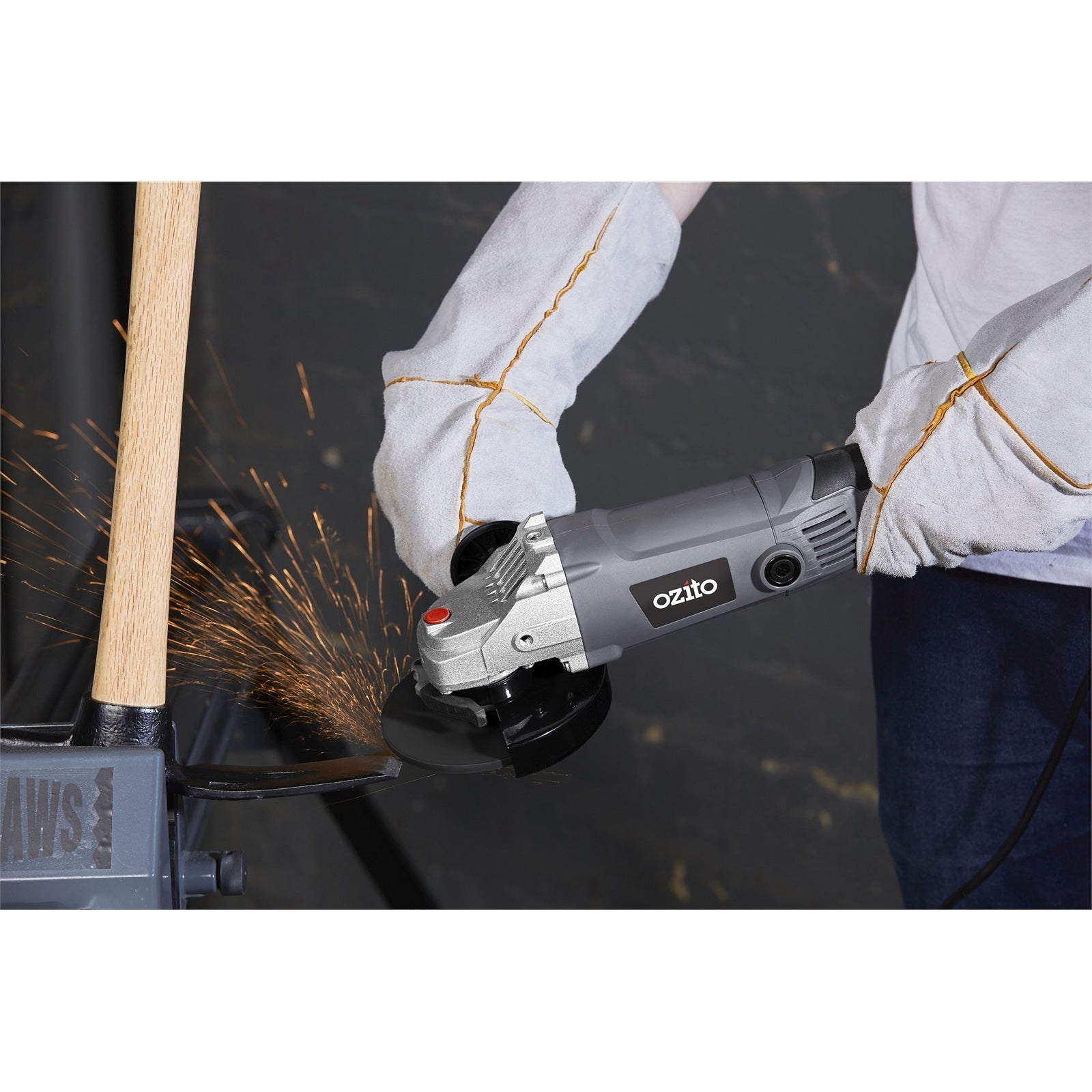 Ozito 125mm 5in Angle Grinder Kit 1200W 12000rpm Side Handle Spindle Lock AGS-0125