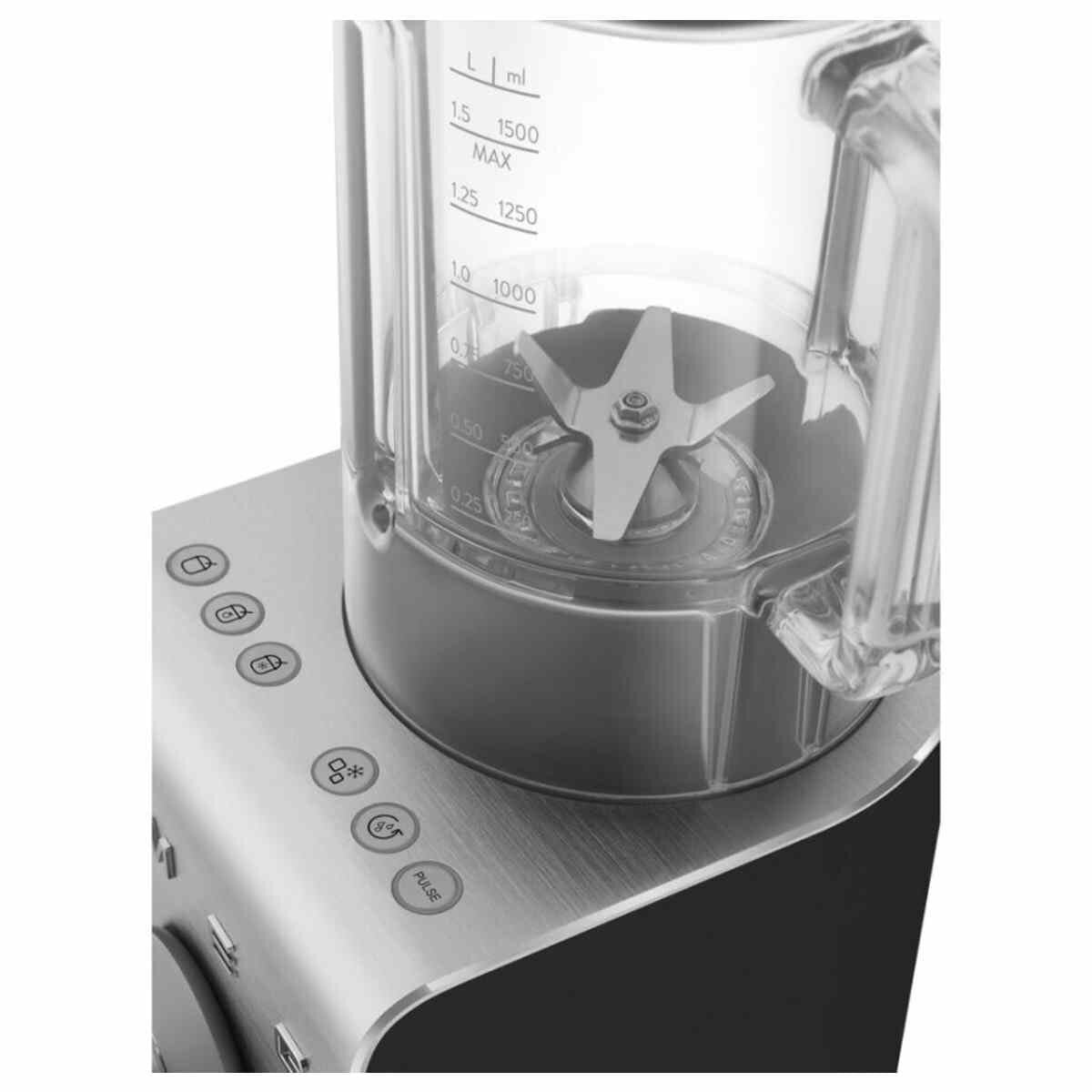 Smeg 50s Style Blender 1.5L - 1400W, 9 Speeds, 5 Preset Programs, LCD Timer, Black - BLC02BLMAU