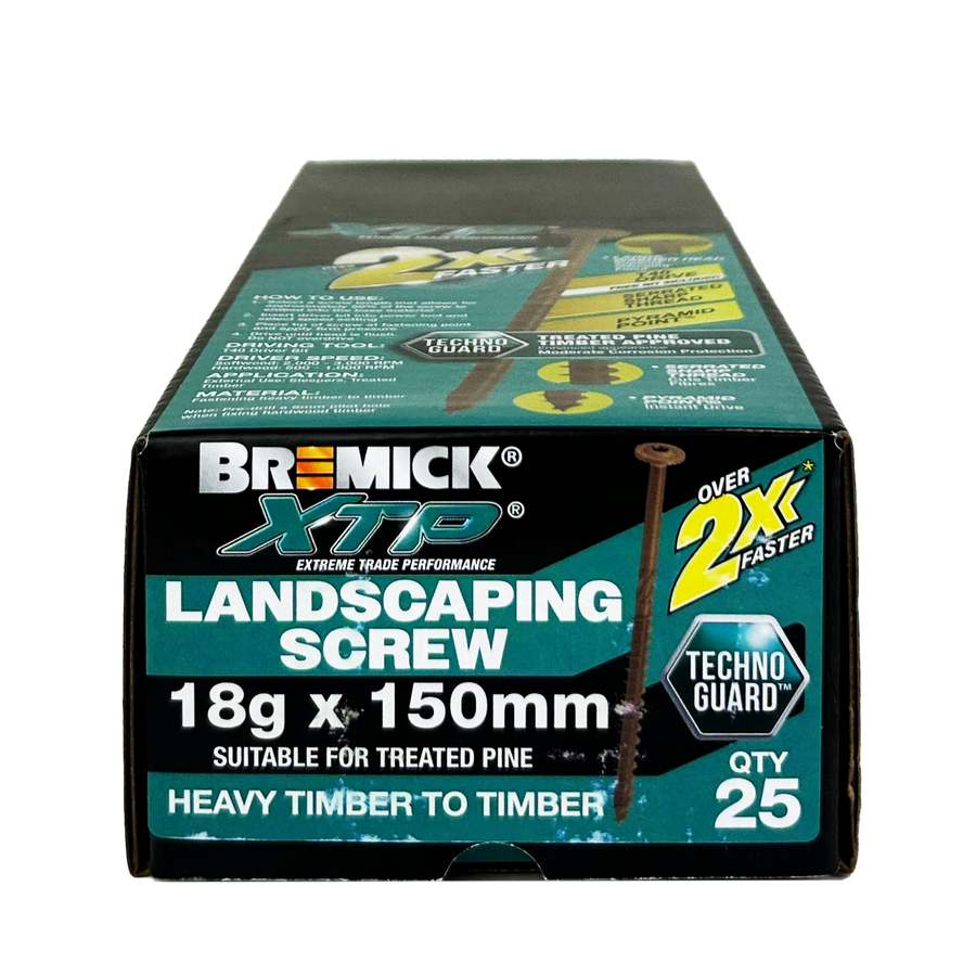 Bremick XTP Landscape Screws - 18g x 150mm - T40 - 25 Pack - Galvanised - SuperSaverAU - view 1