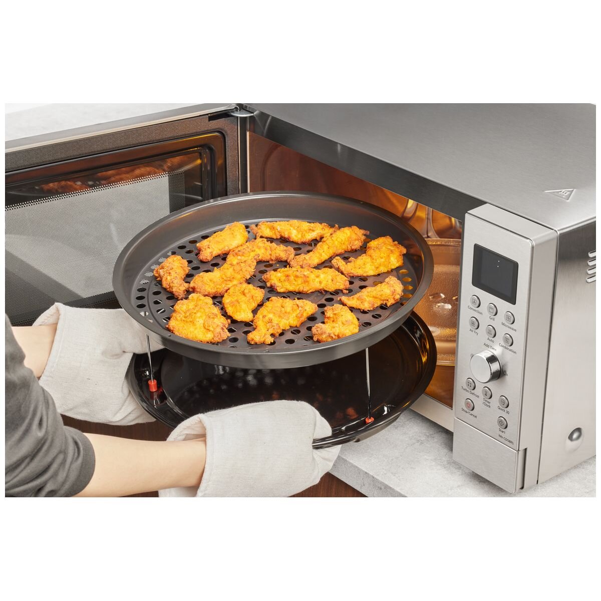 Panasonic 27L 4-in-1 Air Fry Convection Microwave - 1000W Inverter, Stainless Steel - NN-CD58RSQPQ