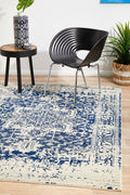 Rug Culture Evoke Large Power Loomed Rug 290x200cm - White Navy Polypropylene - Jute Weft - EVO253WNAV290X200