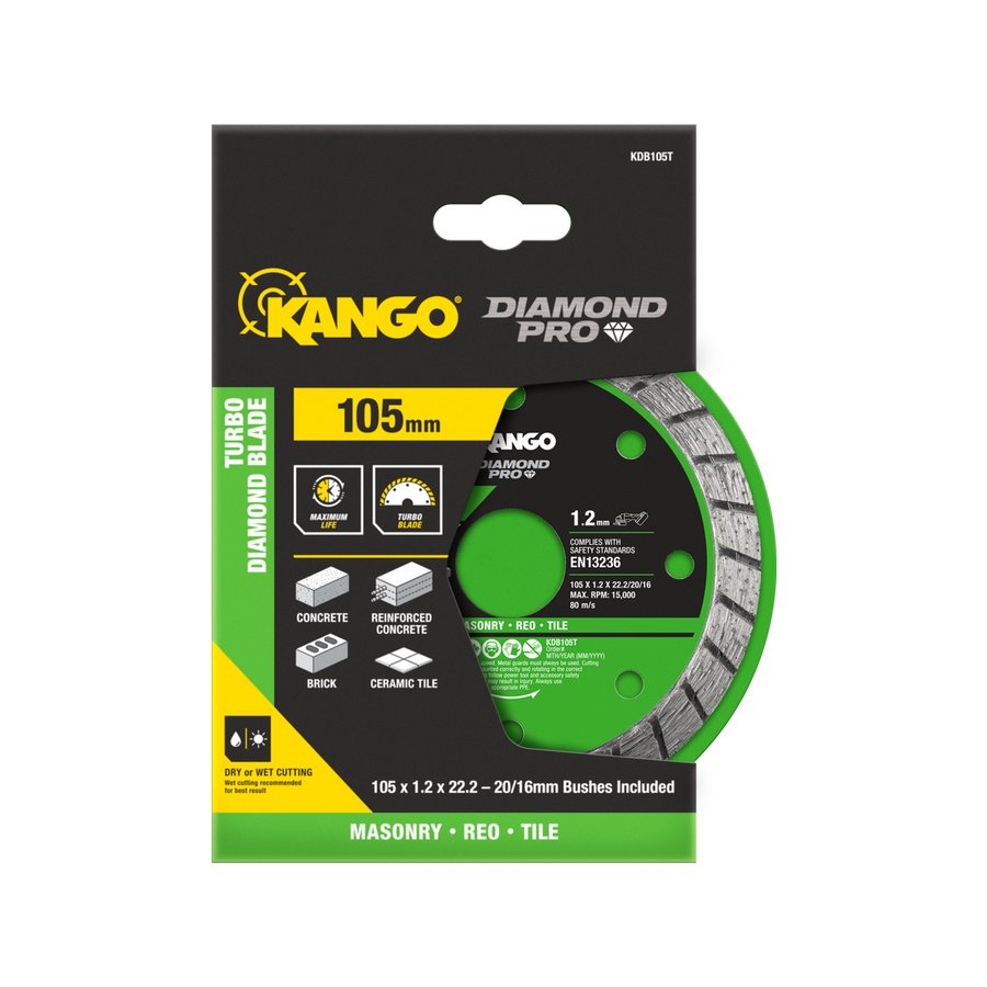 Kango Turbo Diamond Saw Blade - 105mm - Diamond - Fast Cutting - SuperSaverAU - view 1