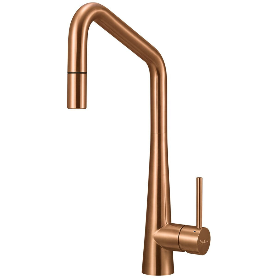 Oliveri Essente square gooseneck pull out mixer tap - 316 stainless steel - Copper - SS31675-CU