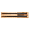 Furi Pro Jet Black 3 Piece Knife Set - Black Knives with Wooden Knife Holder - 41483
