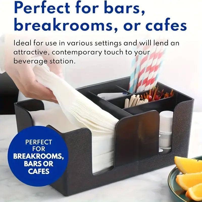 6-Compartment Bar Caddy Organiser for Napkins, Straws and Cups - view 5