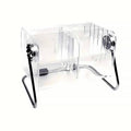 6 Compartment Remote Control Organiser - Clear Acrylic with Metal Frame - view 2