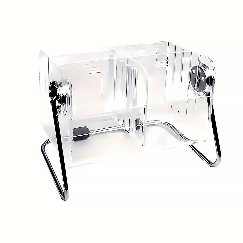 6 Compartment Remote Control Organiser - Clear Acrylic with Metal Frame - view 2