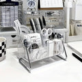 6 Compartment Remote Control Organiser - Clear Acrylic with Metal Frame - view 5