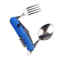 6-In-1 Folding Camping Knife, Fork and Spoon Multi-Tool, Pack of 2 - Blue