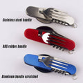 6-In-1 Folding Camping Knife, Fork and Spoon Multi-Tool, Pack of 2 - Green - view 5