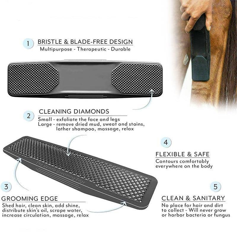 6-In-1 Horse and Dog Grooming Brush for Shedding and Massage - view 4