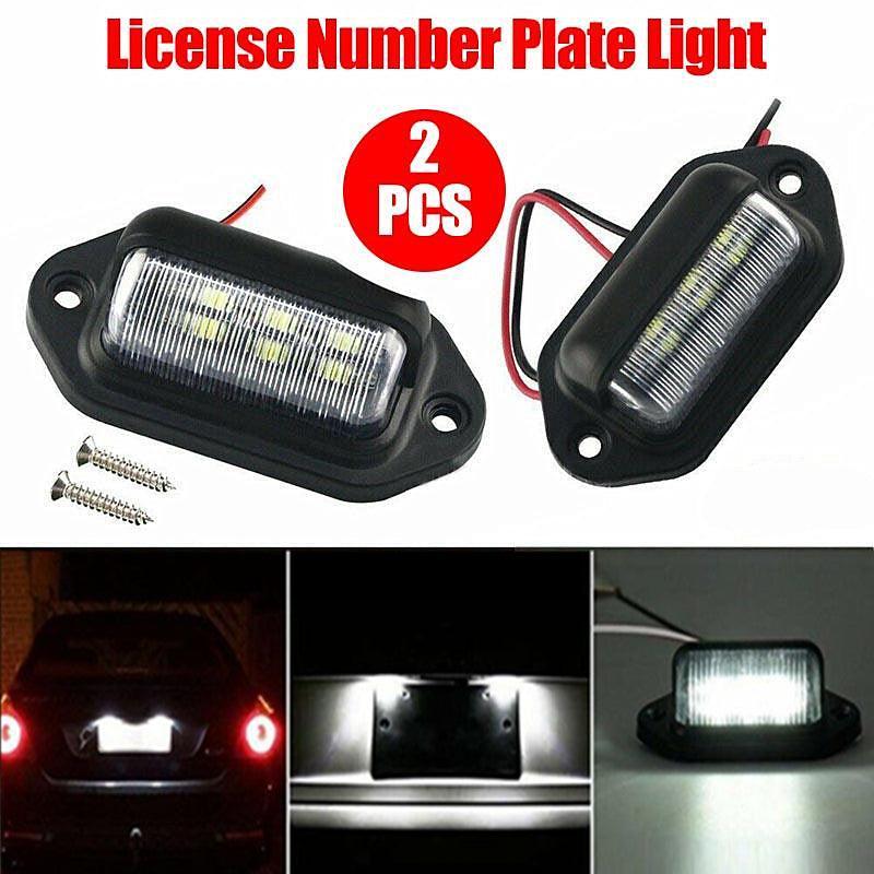 6 LED Number Plate Lights for Trucks, Trailers and Caravans, Pack of 2