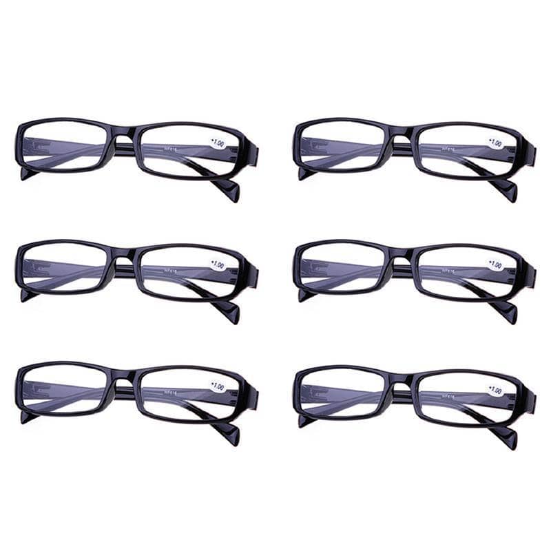 6 Pairs Wayfarer Frame Magnifying Reading Glasses for Men and Women - +2.00 Strength - view 3