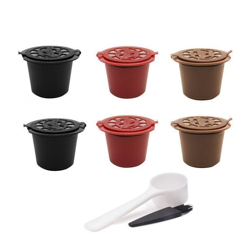 6 Piece Reusable Coffee Capsule Set for Nespresso Machines with Spoon and Brush - view 2