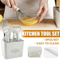6 Piece Stainless Steel Kitchen Tool Set with Holder for Home Cooking